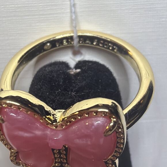 Kendra Scott Haley Bow Ring Gold Plated Blush Ivory Mother‑of‑Pearl 7 Dust Bag - Picture 5 of 7